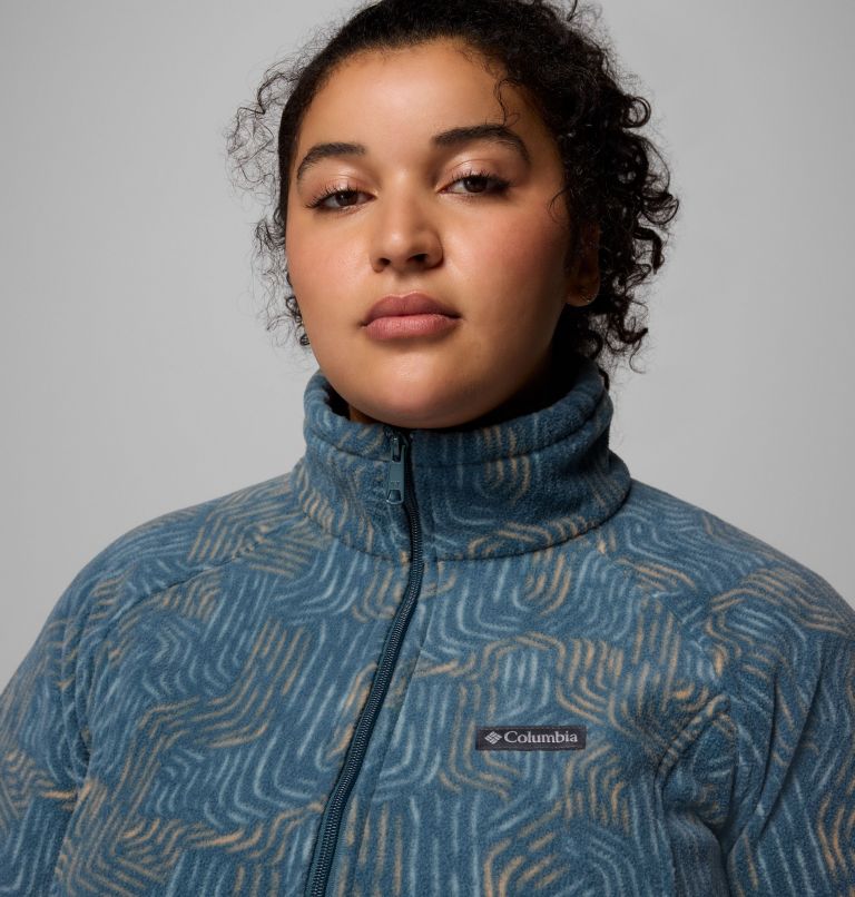 Women's Benton Springs Printed Full Zip Fleece Jacket - Plus Size, Color: Everblue Flowfalls, image 6