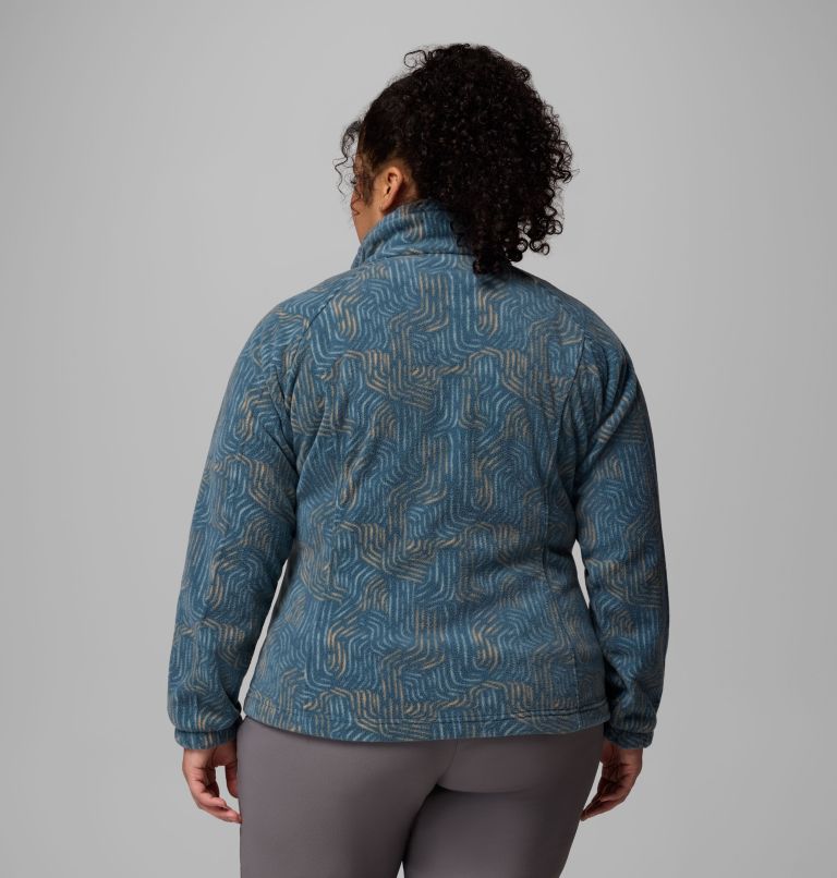 Women's Benton Springs Printed Full Zip Fleece Jacket - Plus Size, Color: Everblue Flowfalls, image 3