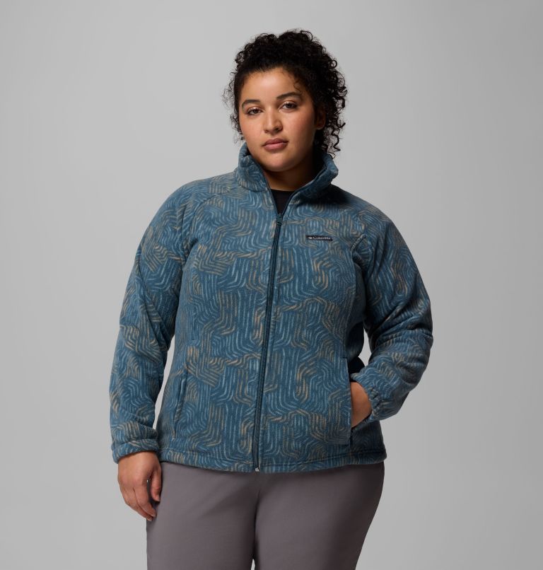 Women's Benton Springs Printed Full Zip Fleece Jacket - Plus Size, Color: Everblue Flowfalls, image 1