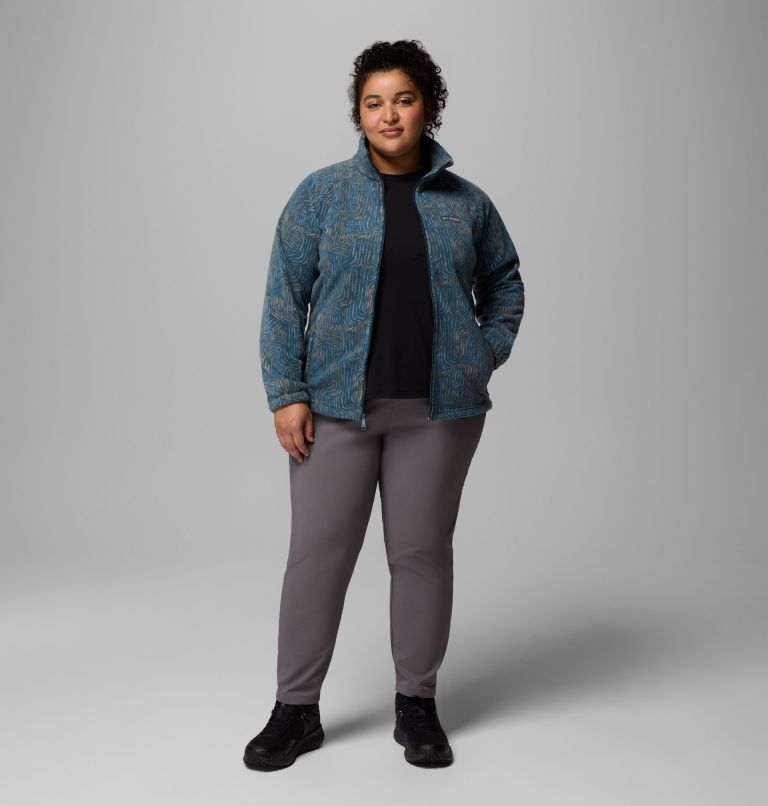 Women's Benton Springs Printed Full Zip Fleece Jacket - Plus Size, Color: Everblue Flowfalls, image 2