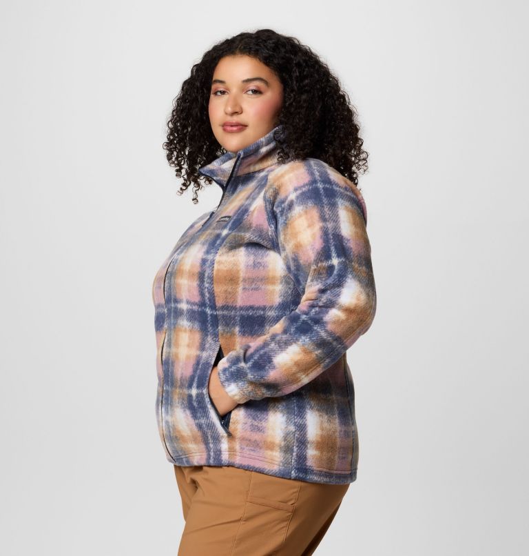 Women's Benton Springs Printed Full Zip Fleece Jacket - Plus Size, Color: Nocturnal Omblur, image 4