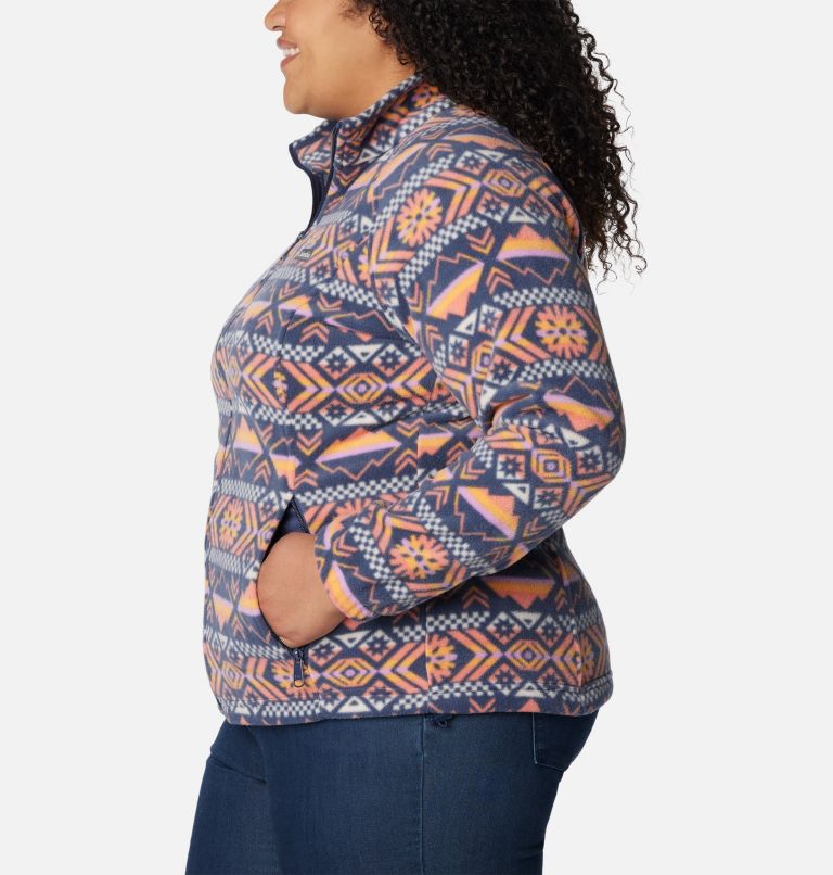 Veste polaire zippée imprimée Benton Springs Femme - Grandes tailles, Color: Nocturnal Checkered Peaks, image 3
