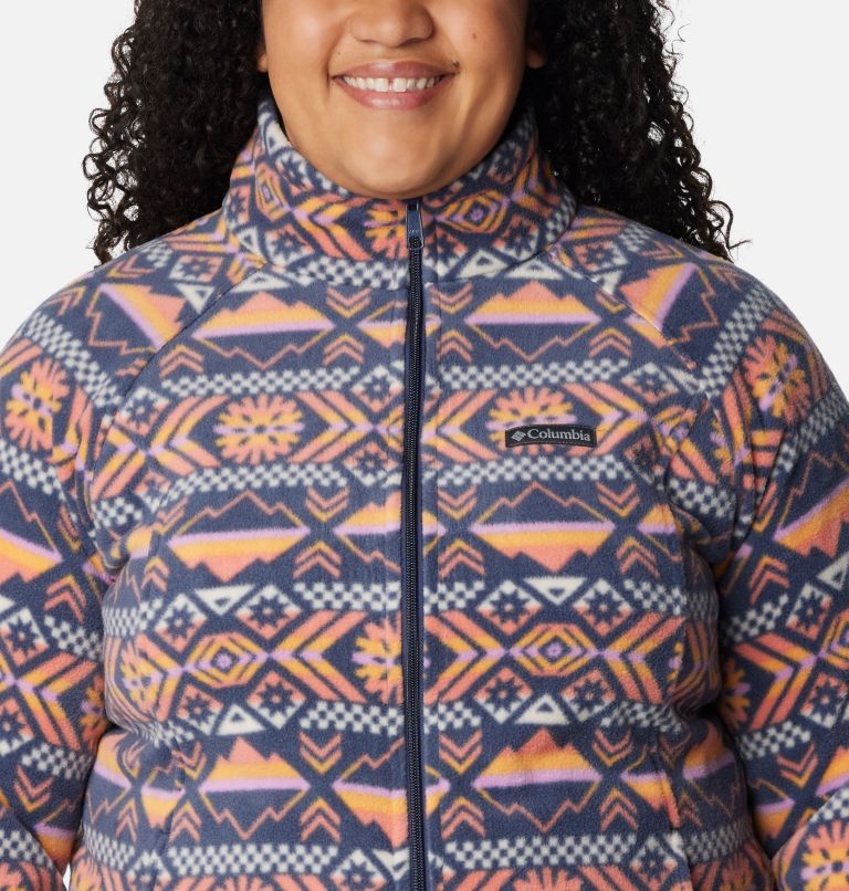 Veste polaire zippée imprimée Benton Springs Femme - Grandes tailles, Color: Nocturnal Checkered Peaks, image 4