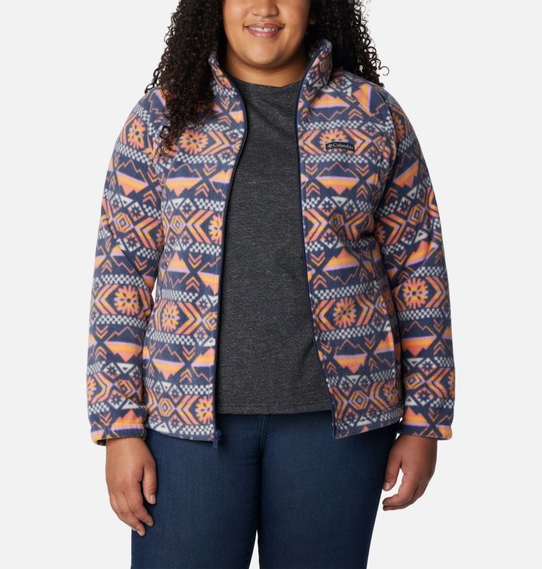 Veste polaire zippée imprimée Benton Springs Femme - Grandes tailles, Color: Nocturnal Checkered Peaks, image 7