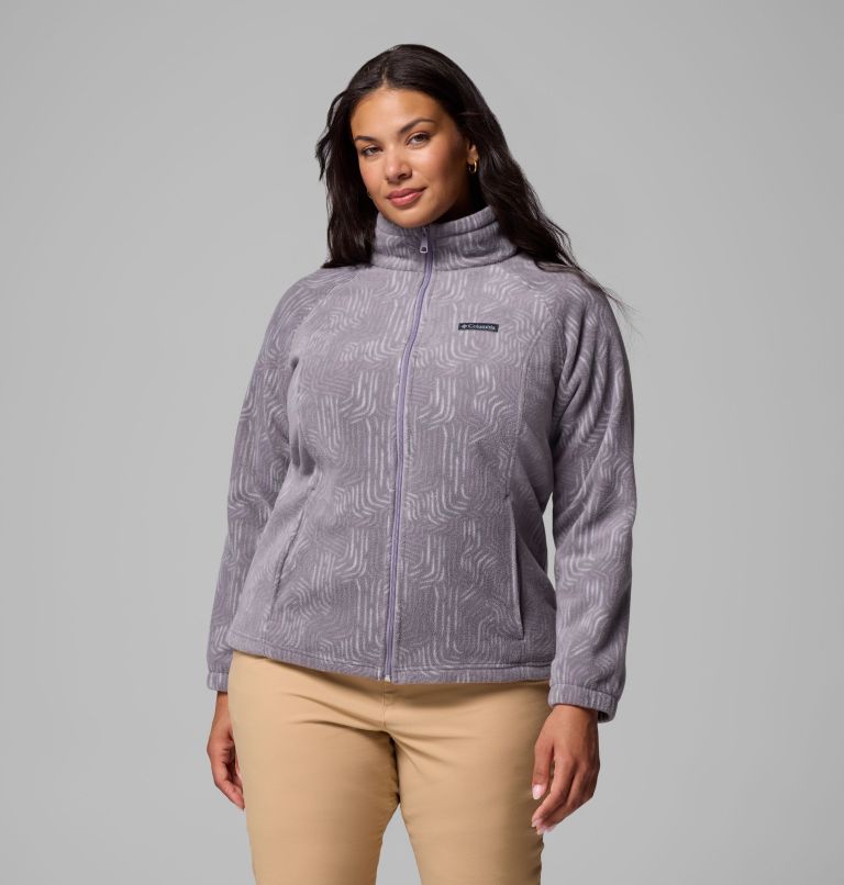 Women's Benton Springs Printed Full Zip Fleece Jacket - Plus Size, Color: Shale Purple Flowfalls, image 1