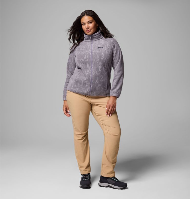 Women's Benton Springs Printed Full Zip Fleece Jacket - Plus Size, Color: Shale Purple Flowfalls, image 2
