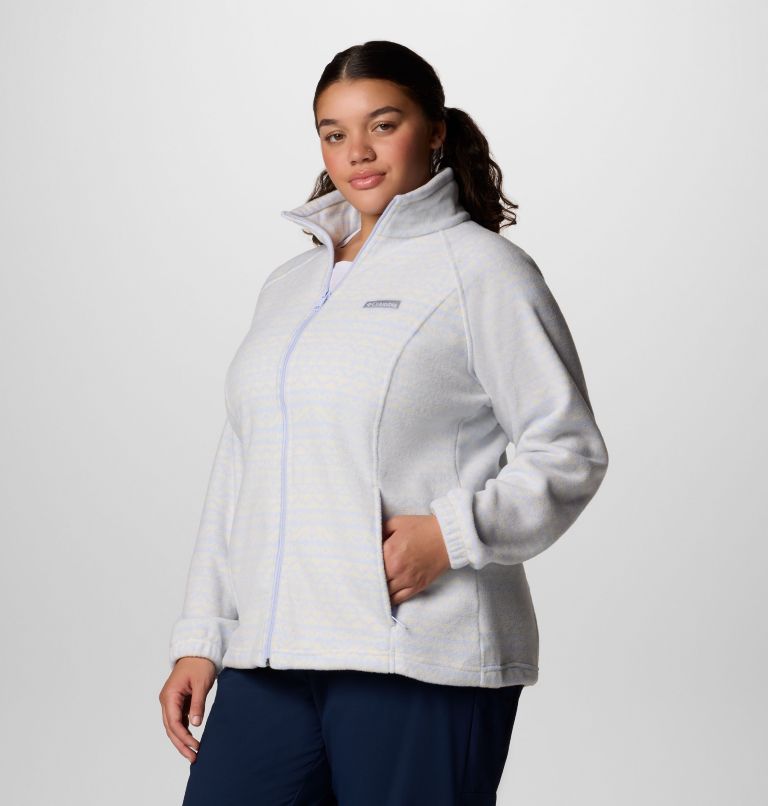 COLUMBIA CREAM shops white Full Zip Micro-fleece Jacket