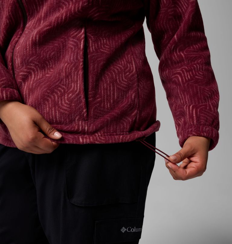 Women's Benton Springs Printed Full Zip Fleece Jacket - Plus Size, Color: Rich Wine Flowfalls, image 7