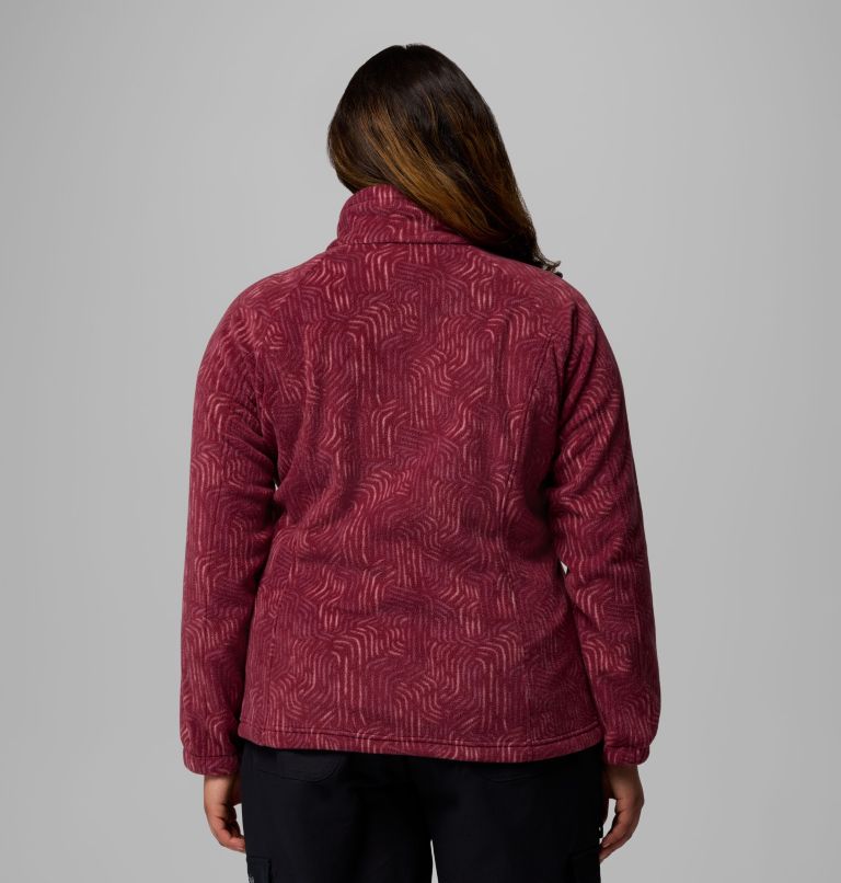 Women's Benton Springs Printed Full Zip Fleece Jacket - Plus Size, Color: Rich Wine Flowfalls, image 3