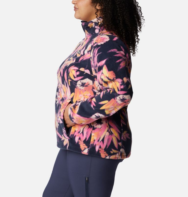 Women's Benton Springs Printed Full Zip Fleece Jacket - Plus Size, Color: Wild Geranium, Wisterian, image 3