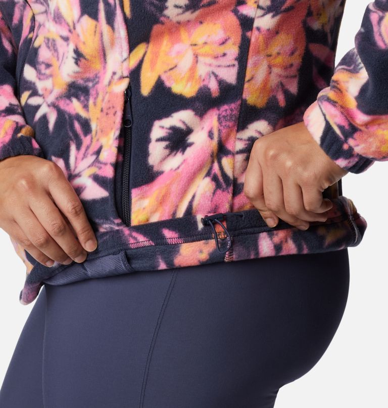 Thumbnail: Women's Benton Springs Printed Full Zip Fleece Jacket - Plus Size, Color: Wild Geranium, Wisterian, image 6