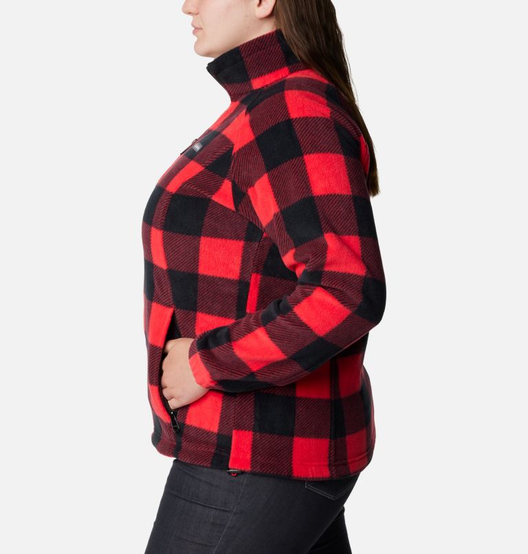 Veste polaire zippée imprimée Benton Springs Femme - Grandes tailles, Color: Red Lily Check, image 3