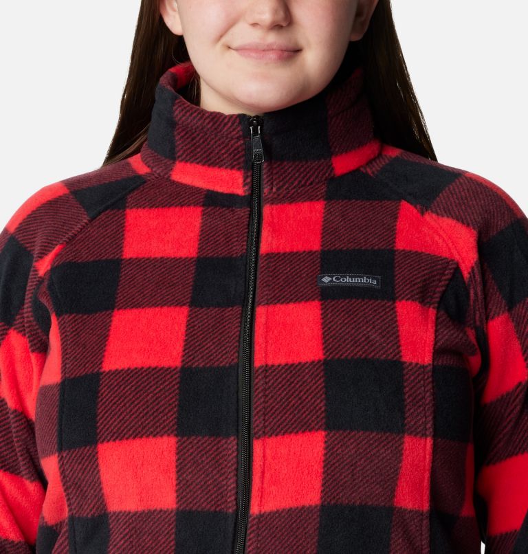 Veste polaire zippée imprimée Benton Springs Femme - Grandes tailles, Color: Red Lily Check, image 4