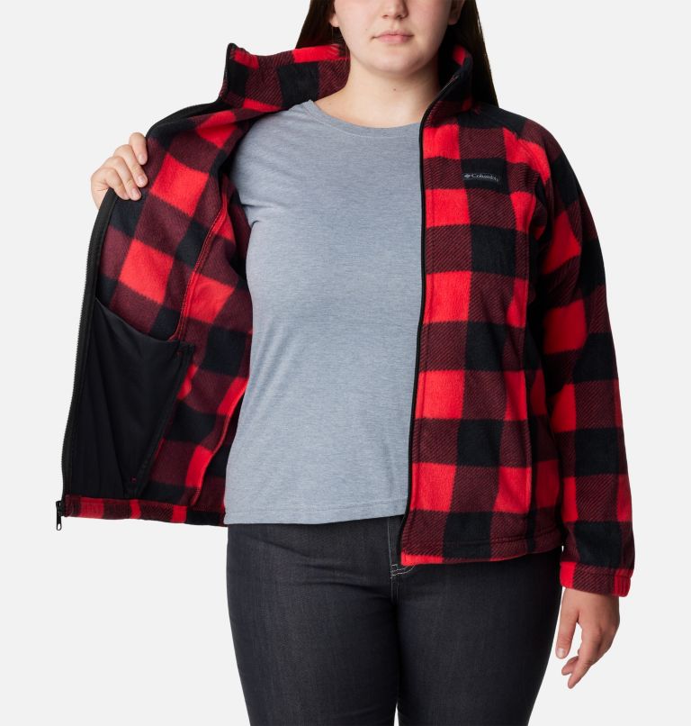 Veste polaire zippée imprimée Benton Springs Femme - Grandes tailles, Color: Red Lily Check, image 5