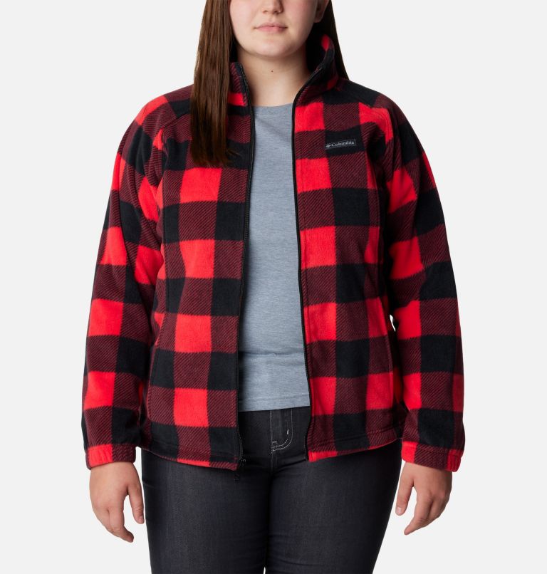 Veste polaire zippée imprimée Benton Springs Femme - Grandes tailles, Color: Red Lily Check, image 7