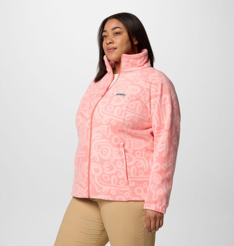 Women's Benton Springs Printed Full Zip Fleece Jacket - Plus Size, Color: Alpenglow Marker Made Tonal, image 3