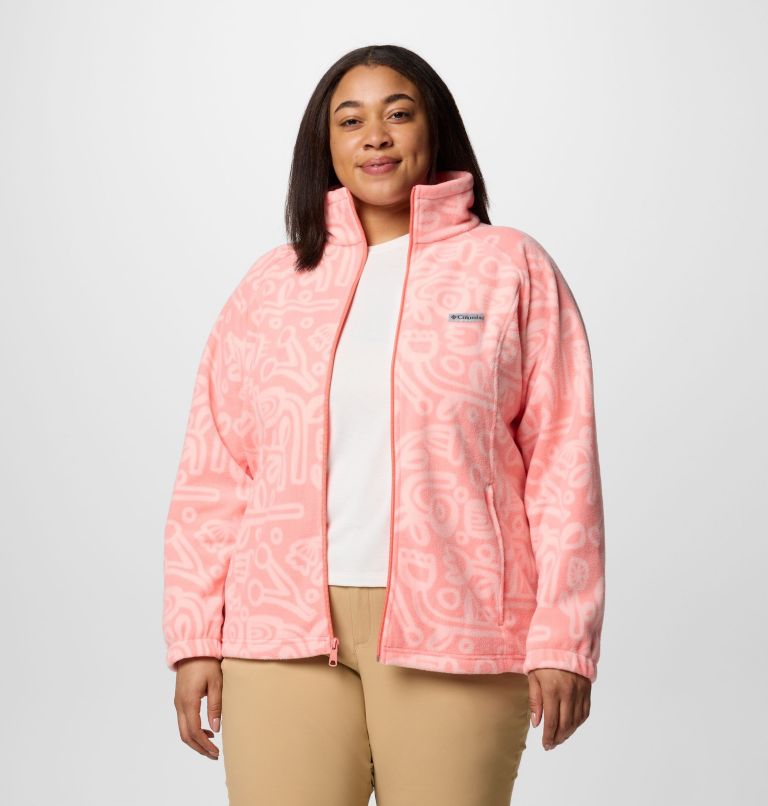 Women's Benton Springs Printed Full Zip Fleece Jacket - Plus Size, Color: Alpenglow Marker Made Tonal, image 6