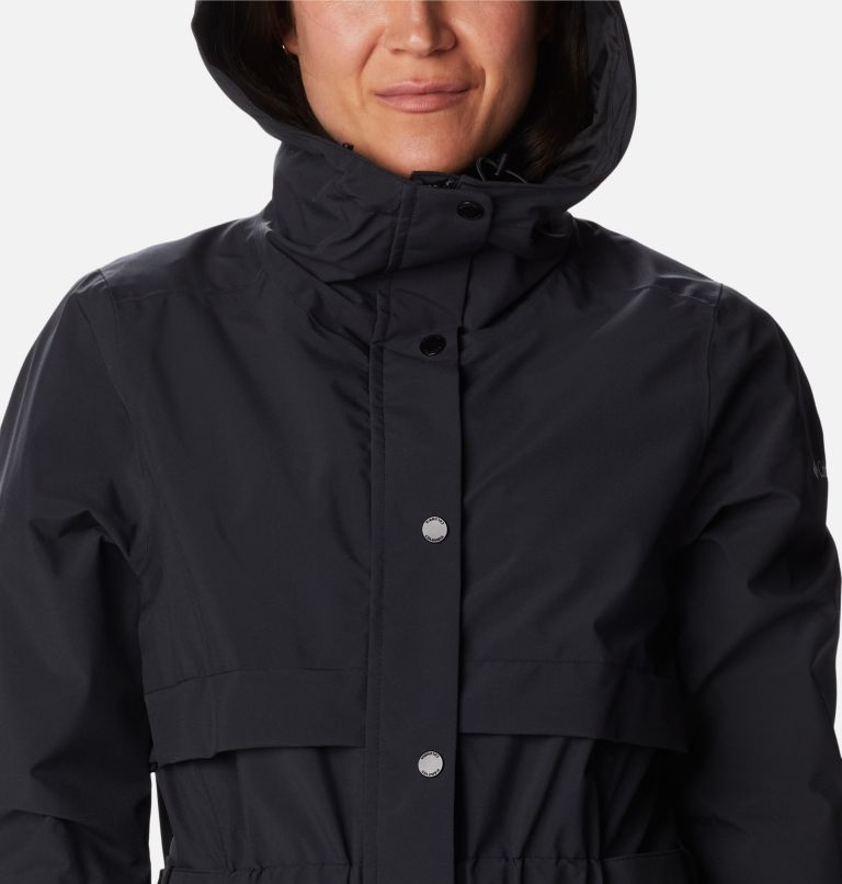Thumbnail: Women's Long Valley Trench Jacket, Color: Black, image 4