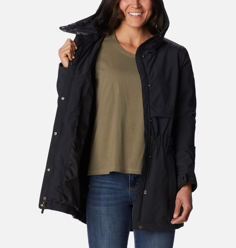 Women's Long Valley Trench Jacket, Color: Black, image 5