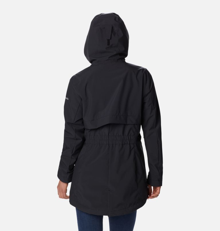 Thumbnail: Women's Long Valley Trench Jacket, Color: Black, image 2