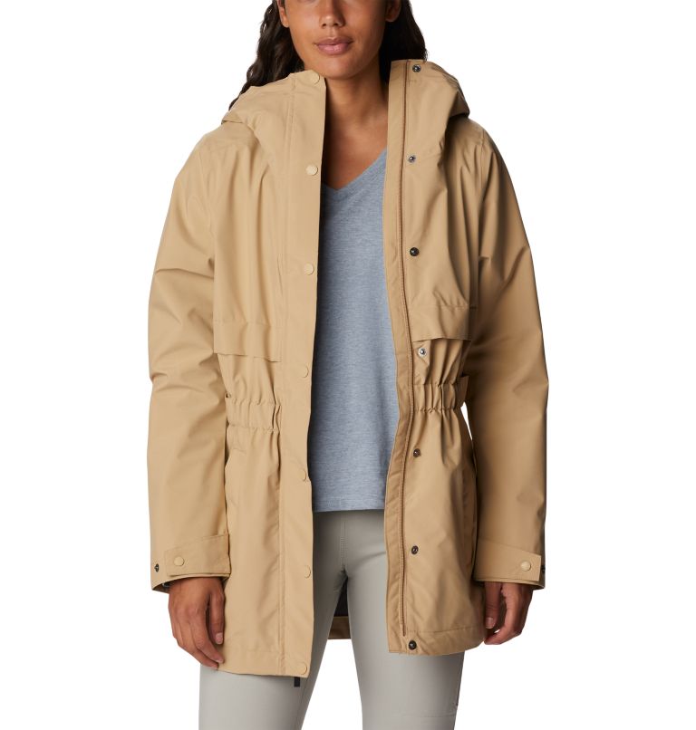Women's Long Valley Rain Trench, Color: Beach, image 6
