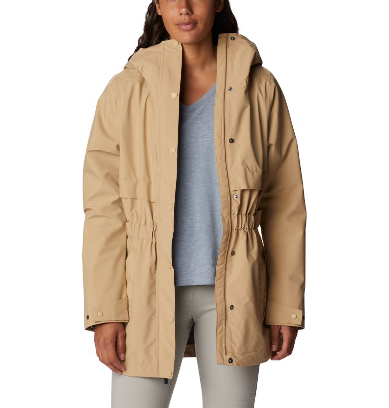 Women's Long Valley Trench Jacket, Color: Beach, image 6