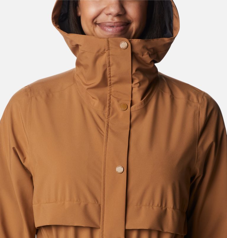 Women's Long Valley Trench Jacket, Color: Elk, image 4
