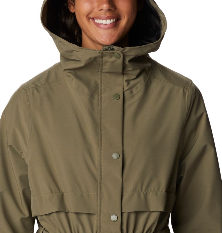 Women's Long Valley Rain Trench, Color: Stone Green, image 4