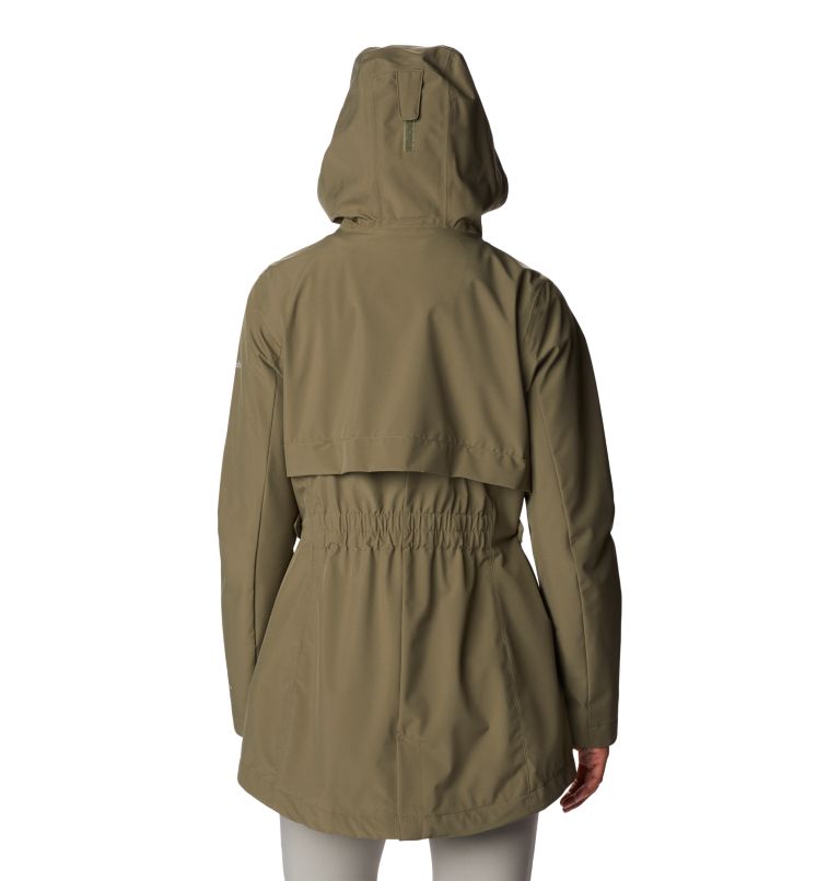Thumbnail: Women's Long Valley Rain Trench, Color: Stone Green, image 2