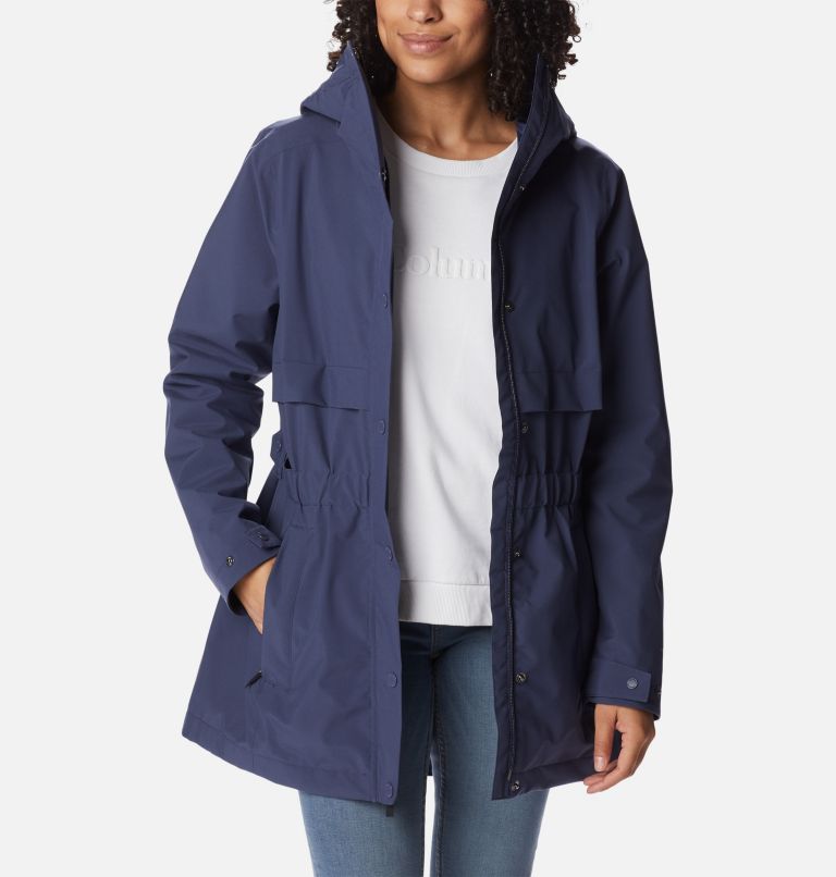 Thumbnail: Women's Long Valley Trench Jacket, Color: Nocturnal, image 6