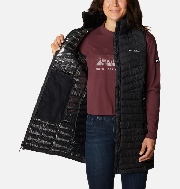Women's Slope Edge Long Vest, Color: Black