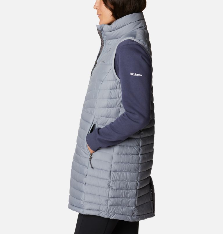 Women's Slope Edge Long Vest, Color: Tradewinds Grey
