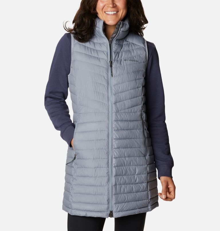 Women's Slope Edge Long Vest, Color: Tradewinds Grey, image 1