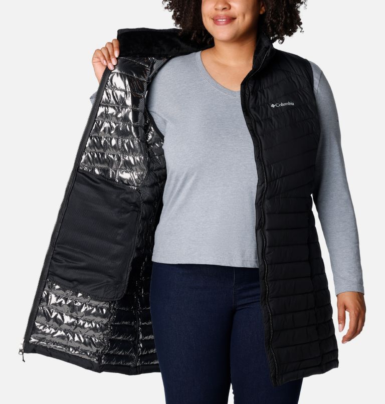 Thumbnail: Women's Slope Edge Long Vest - Plus Size, Color: Black, image 5