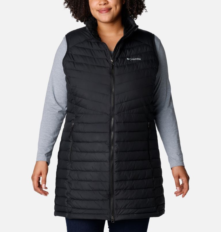 Thumbnail: Women's Slope Edge Long Vest - Plus Size, Color: Black, image 1