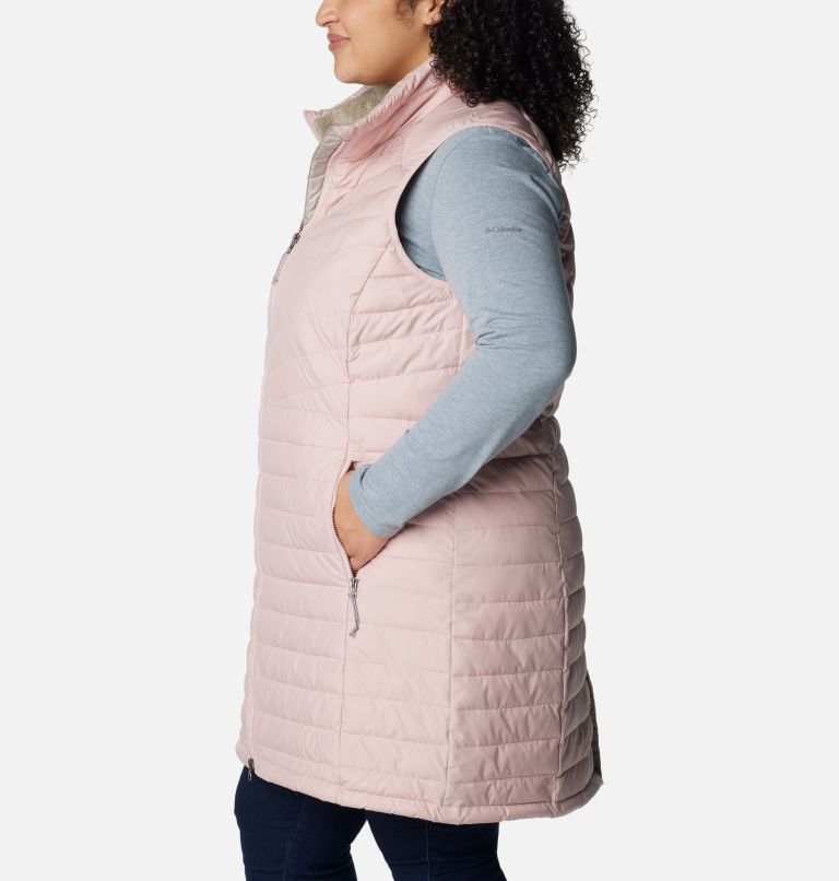 Thumbnail: Women's Slope Edge Long Vest - Plus Size, Color: Dusty Pink, image 3