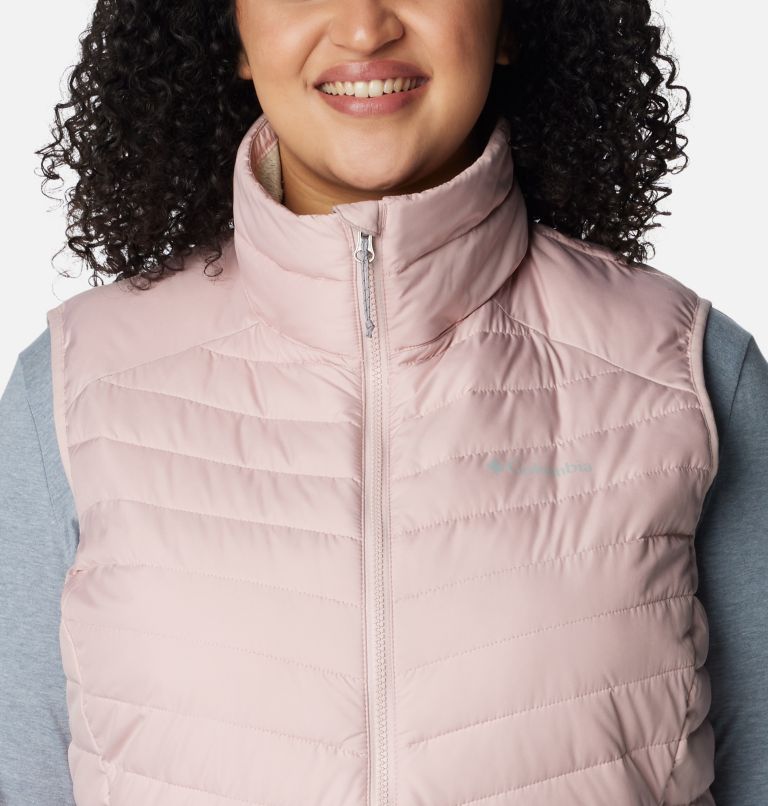 Thumbnail: Women's Slope Edge Long Vest - Plus Size, Color: Dusty Pink, image 4
