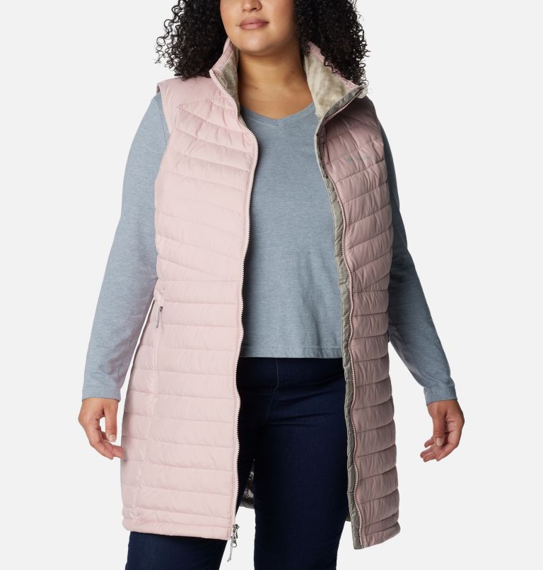 Women's Slope Edge Long Vest - Plus Size, Color: Dusty Pink, image 8