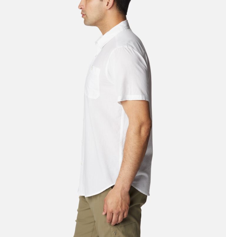 Thumbnail: Brim Peak Short Sleeve Shirt | 100 | M, Color: White, image 3