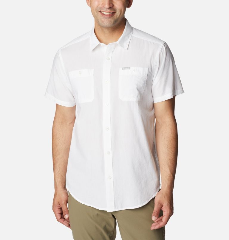 Men's Brim Peak Short Sleeve Shirt, Color: White