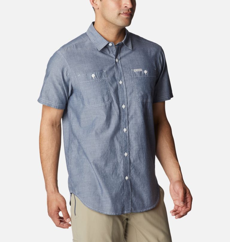 Thumbnail: Men's Brim Peak Short Sleeve Shirt, Color: Collegiate Navy, image 5