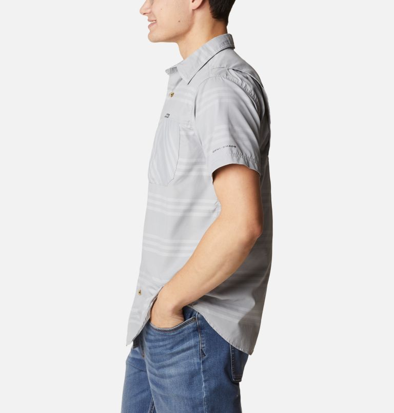 Thumbnail: Men's Homecrest Short Sleeve Shirt, Color: Colm Grey, City Grey Surf Stripe, image 3