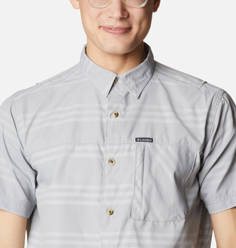 Men's Homecrest Short Sleeve Shirt, Color: Colm Grey, City Grey Surf Stripe, image 4