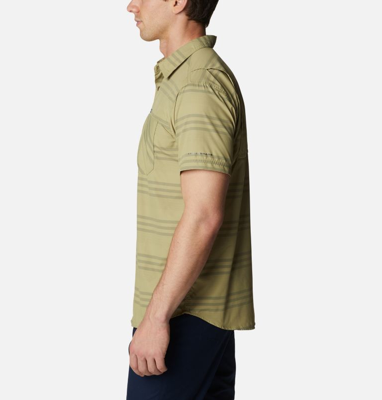 Men's Homecrest Short Sleeve Shirt, Color: Savory, Shark Surf Stripe, image 3