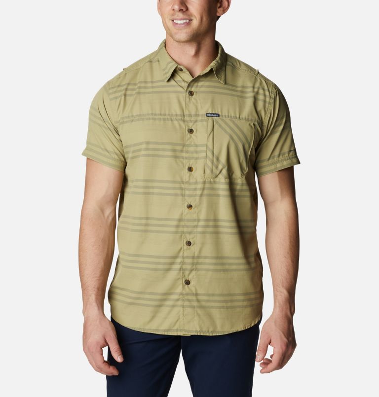 Thumbnail: Men's Homecrest Short Sleeve Shirt, Color: Savory, Shark Surf Stripe, image 1