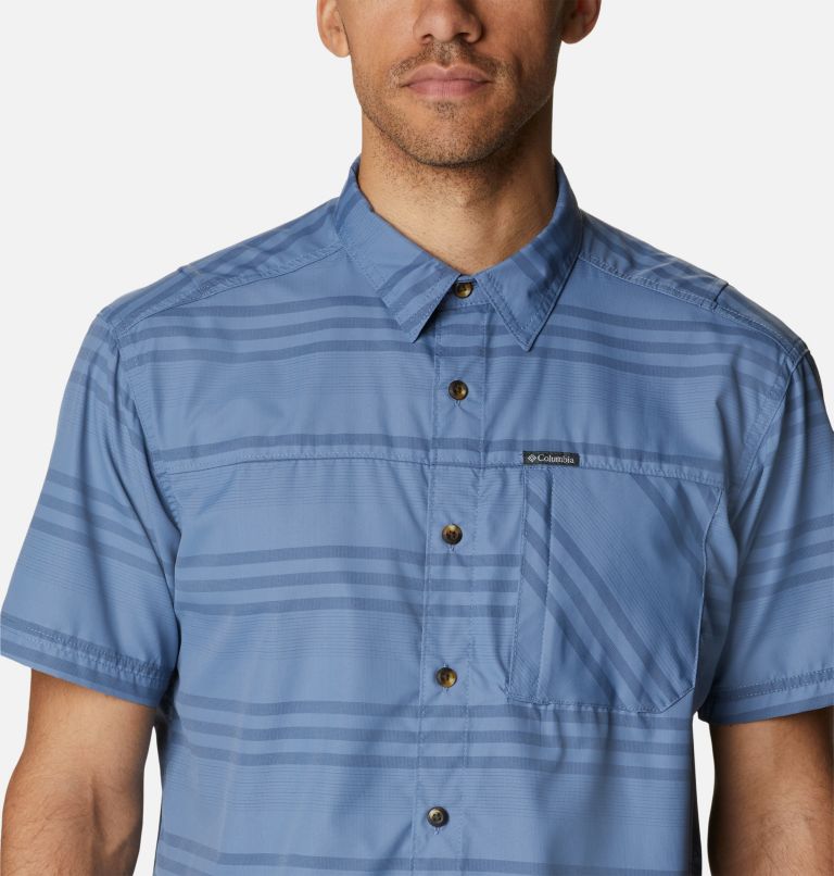 Thumbnail: Homecrest Short Sleeve Shirt | 449 | L, Color: Bluestone Surf Stripe, image 4