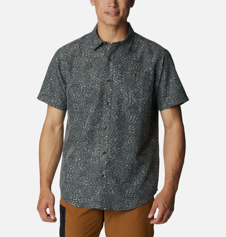 Men's Captree Island Short Sleeve Shirt, Color: Shark Tiny Jungles, image 1