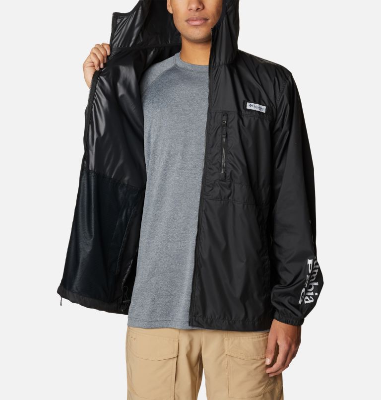 Men's PFG Three Streams II Windbreaker, Color: Black, image 5