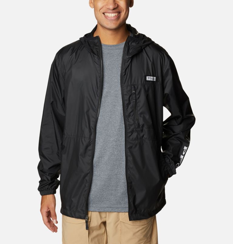 Men's PFG Three Streams II Windbreaker, Color: Black, image 8