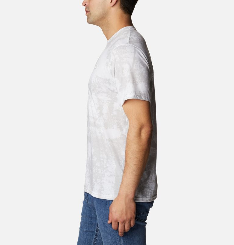 Men's Taku River Short Sleeve Shirt, Color: White Sumi Trees, image 3